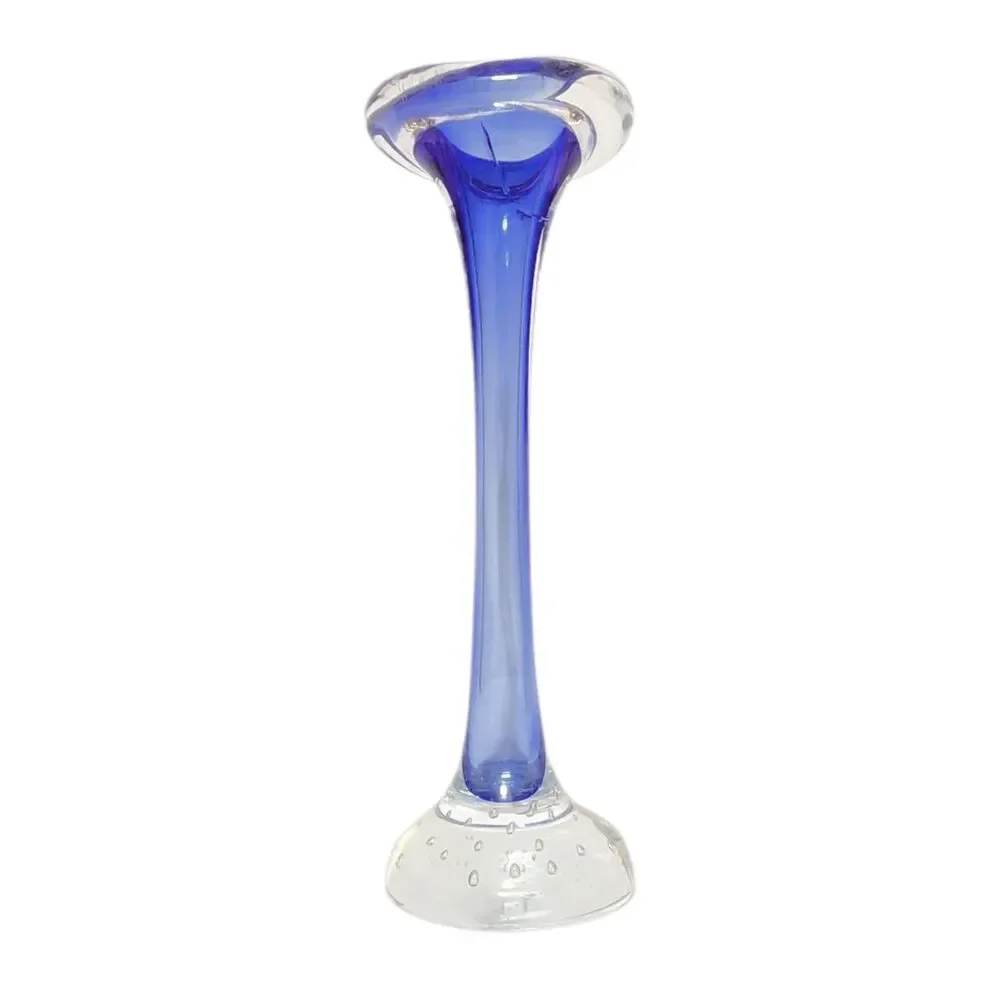 Bo Borgstrom Aseda Glasbruk Bullicante Cobalt Blue Jack In The Pulpit Vase FLAW